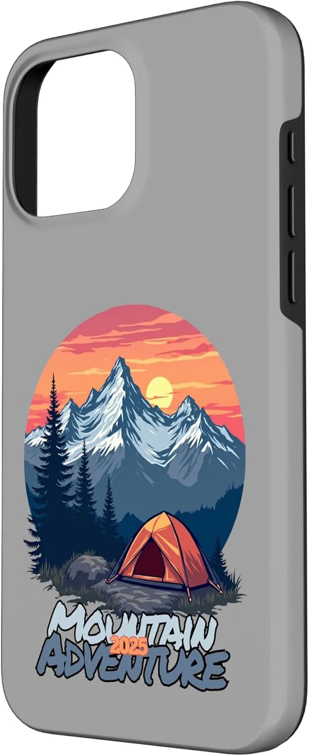 Mountain Adventure 2025 - Wilderness Camping Retro Sunset Case for iPhone 16 Pro Max