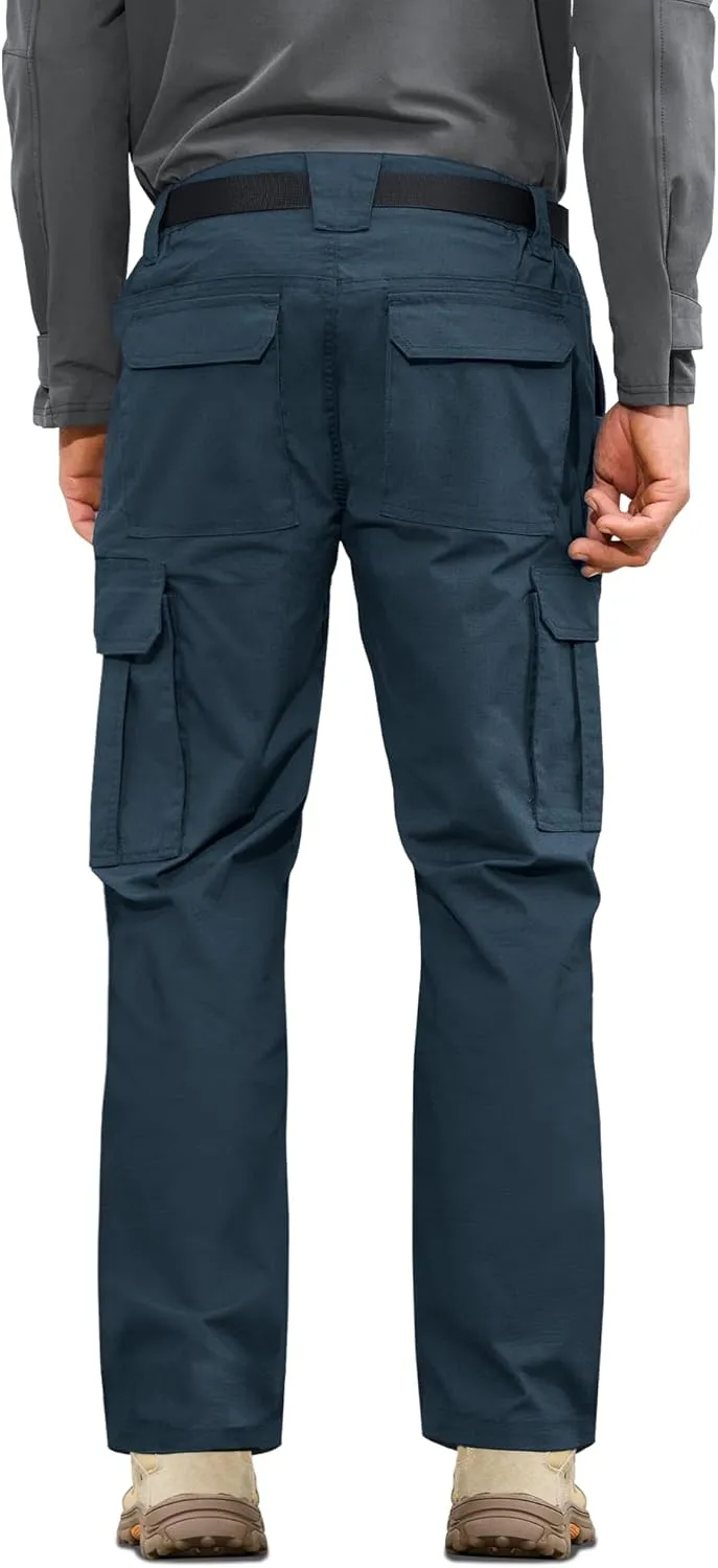 MOURCE Mens Cargo Work Pants, Ripstop Stretch Tactical Pants, Outdoor Water Resistant Hiking Pants (No Belt)