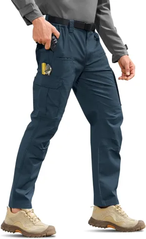 MOURCE Mens Cargo Work Pants, Ripstop Stretch Tactical Pants, Outdoor Water Resistant Hiking Pants (No Belt)