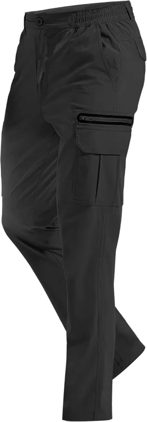 MOURCE Mens Hiking Pants Lightweight - Quick Dry Water Resistant Travel Pants with 7 Pockets for Camping Fishing Outdoor
