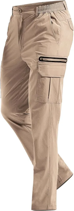 MOURCE Mens Hiking Pants Lightweight - Quick Dry Water Resistant Travel Pants with 7 Pockets for Camping Fishing Outdoor