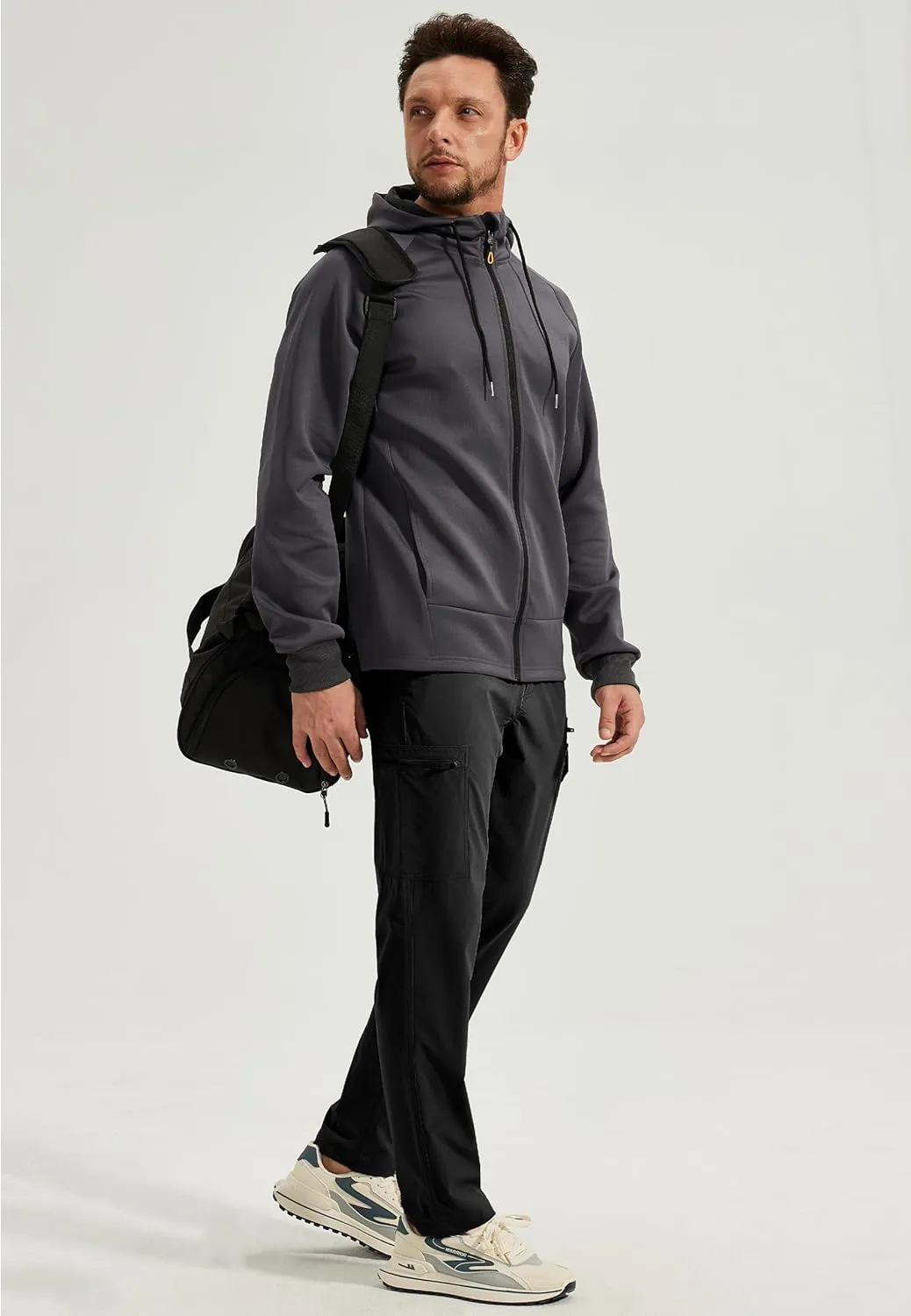 MOURCE Mens Hiking Pants Lightweight - Quick Dry Water Resistant Travel Pants with 7 Pockets for Camping Fishing Outdoor