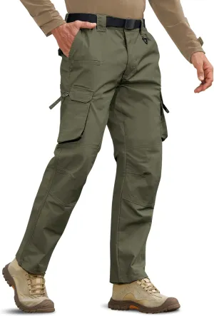 MOURCE Men's Tactical Pants Ripstop - Water-Resistant Lightweight Cargo Work Hiking Pants with 10 Pockets for Outdoor & EDC