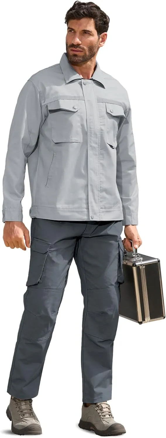 MOURCE Men's Tactical Pants Ripstop - Water-Resistant Lightweight Cargo Work Hiking Pants with 10 Pockets for Outdoor & EDC