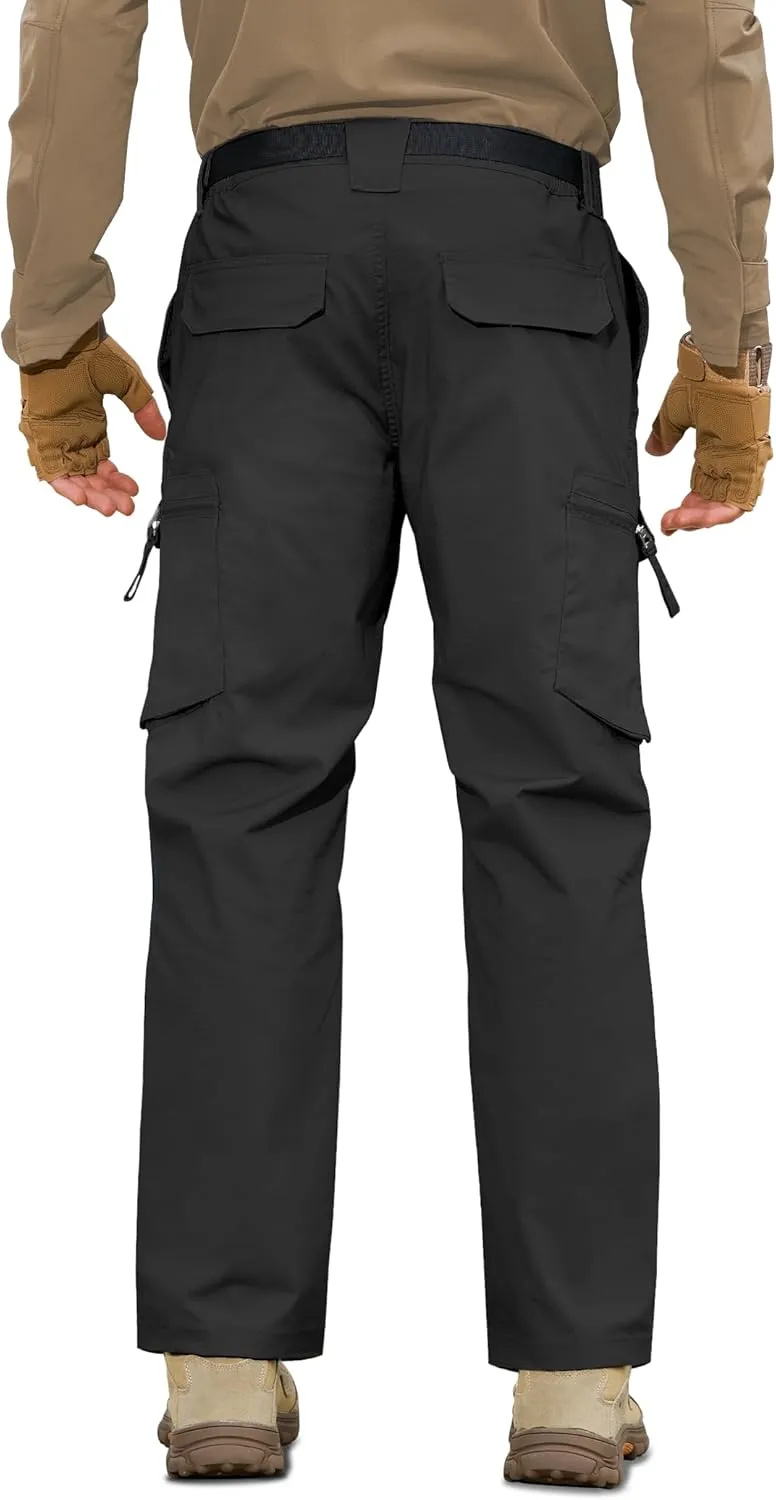 MOURCE Men's Tactical Pants Ripstop - Water-Resistant Lightweight Cargo Work Hiking Pants with 10 Pockets for Outdoor & EDC