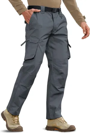 MOURCE Men's Tactical Pants Ripstop - Water-Resistant Lightweight Cargo Work Hiking Pants with 10 Pockets for Outdoor & EDC