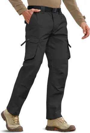 MOURCE Men's Tactical Pants Ripstop - Water-Resistant Lightweight Cargo Work Hiking Pants with 10 Pockets for Outdoor & EDC