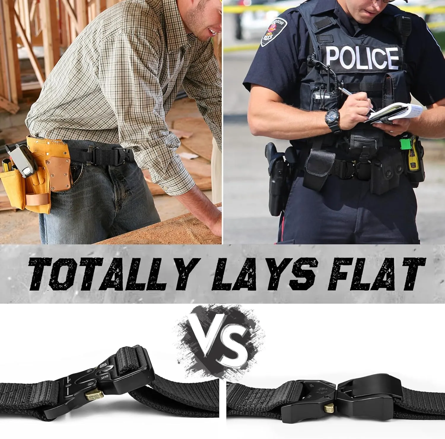 MOZETO Tactical Belt for Men 1.5" Nylon Combat Work Emt Heavy Duty Belt with Quick Release Talon Buckle