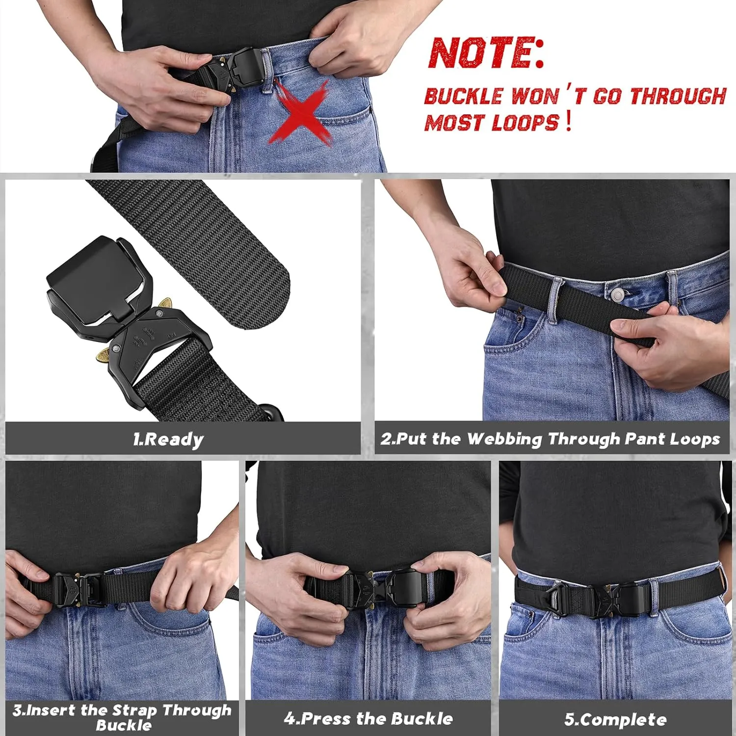 MOZETO Tactical Belt for Men 1.5" Nylon Combat Work Emt Heavy Duty Belt with Quick Release Talon Buckle