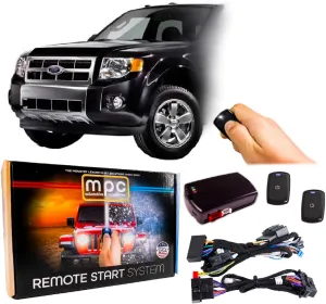 MPC Complete 1-Button Remote Start Kit Compatible with Ford Escape 2008-2012 Plug & Play - with T-Harness