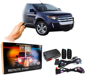 MPC Complete 4-Button Remote Start Kit Compatible with 2007-2010 Ford Edge - T-Harness - Includes (2) 4-Button Extended Range Remotes - Up to 3,000 ft - Firmware Preloaded - USA Tech Support