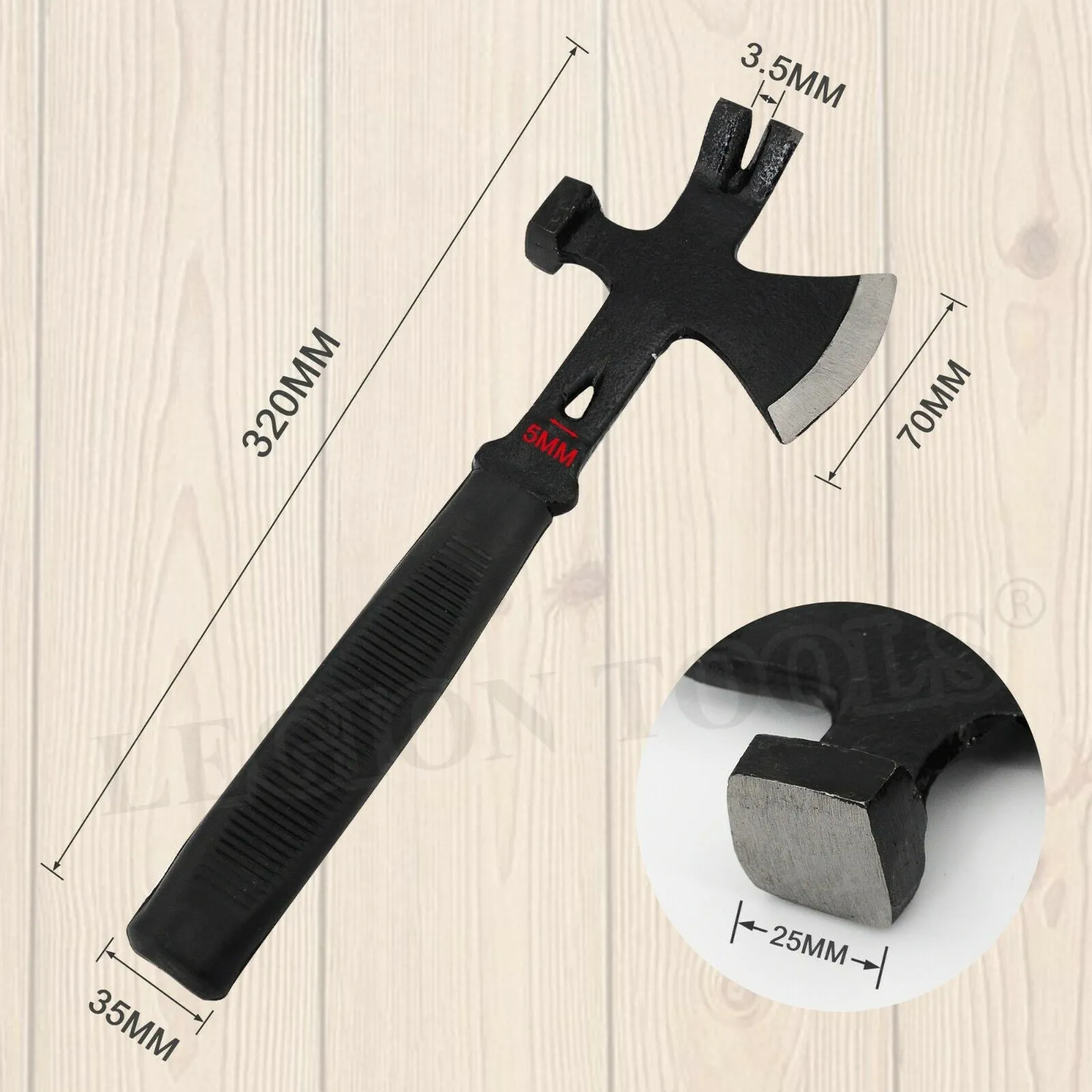 Multi Purpose  Black Steel  Hatchet 13"