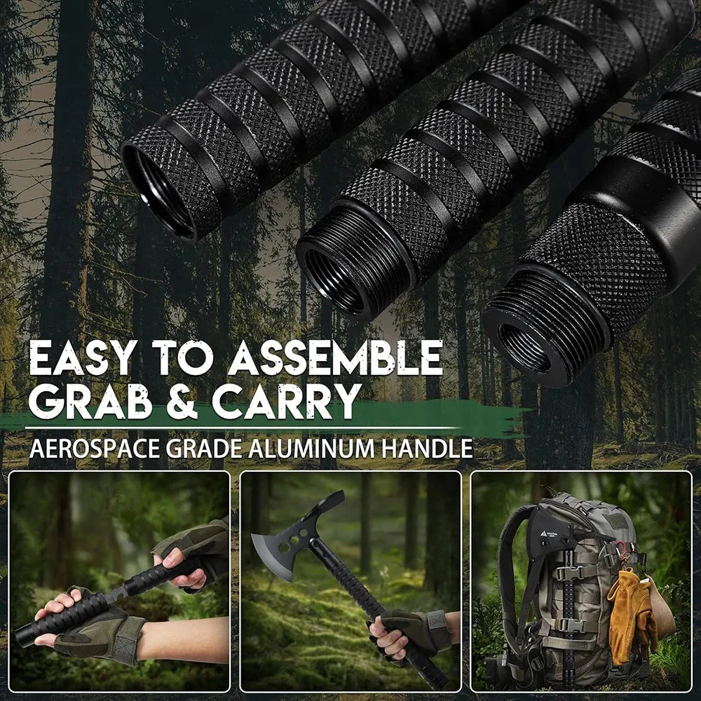 Multifunctional Survival Axe Kit,Outdoor Hammer Tactical Axe Set,Quick Draw Self Defense Survival Equipment Camp Engineer Axe
