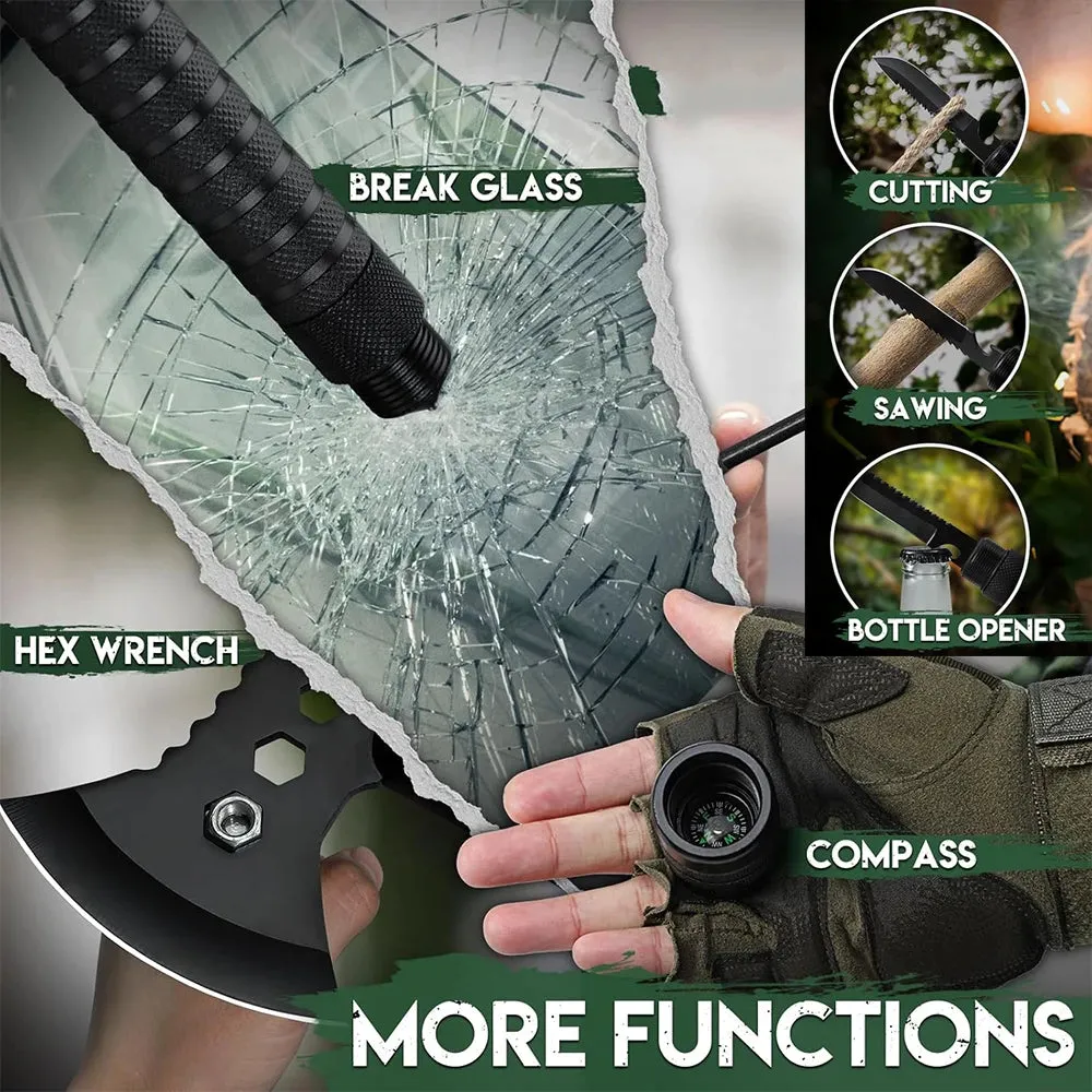 Multifunctional Survival Axe Kit,Outdoor Hammer Tactical Axe Set,Quick Draw Self Defense Survival Equipment Camp Engineer Axe