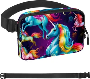 Multiple Rainbow Unicorns-131 Belt Bag for Men and Women Fanny Pack,Belt Bag with Adjustable Strap,Fashion Crossbody Everywhere Belt Bag for Travel Outdoors Running Hiking