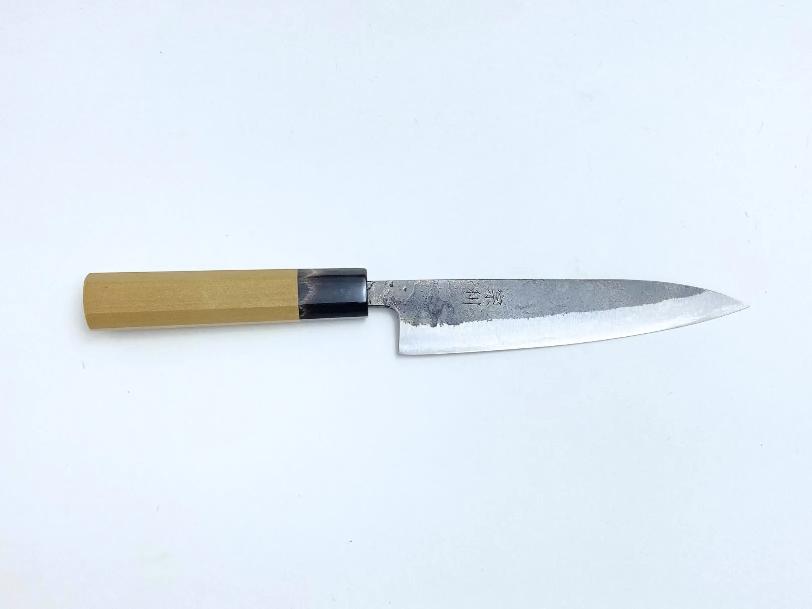 Munetoshi Petty Knife Kurouchi Nashiji 150mm (6") White 2 Steel Hand Forged Blade