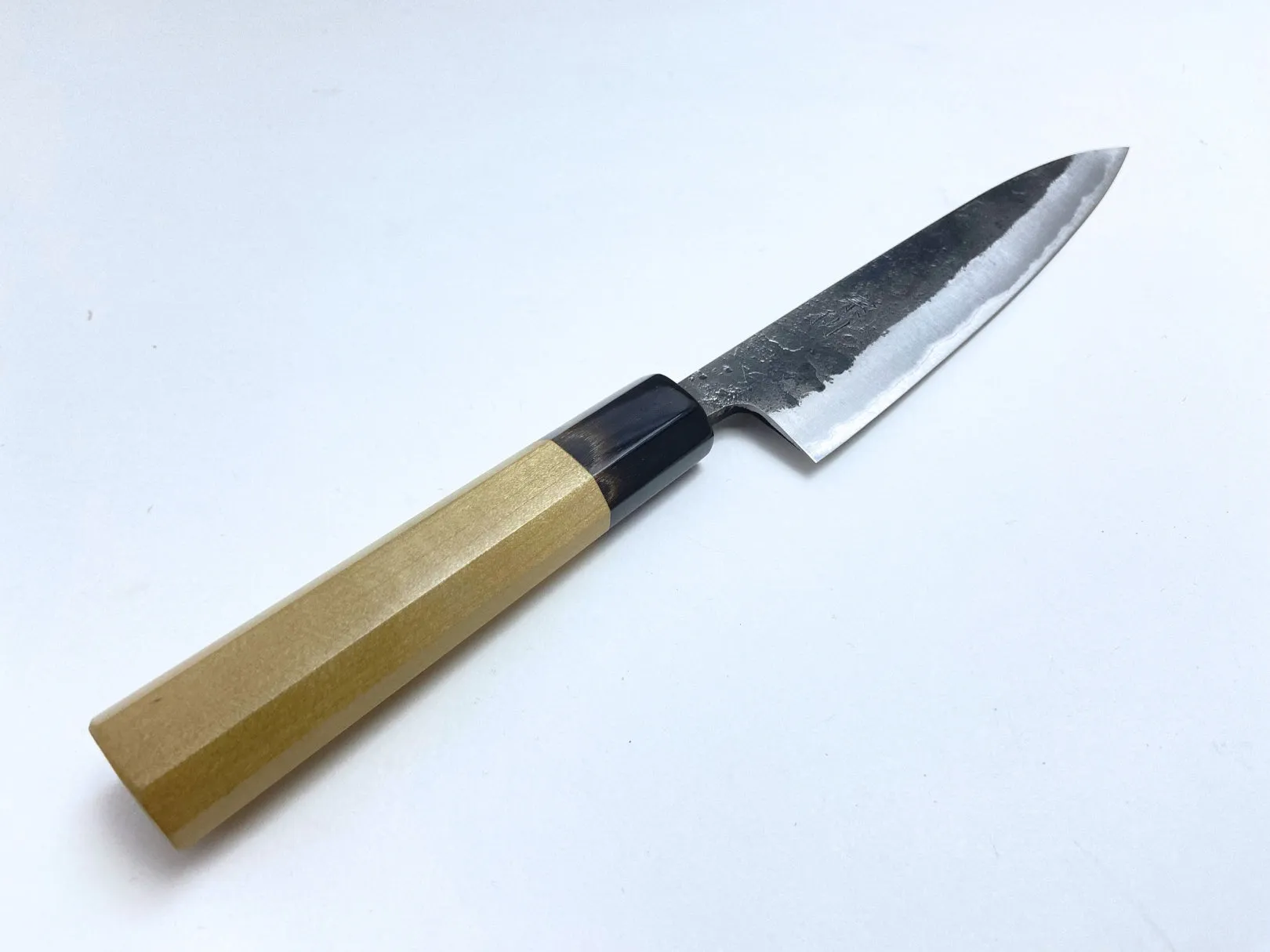 Munetoshi Petty Knife Kurouchi Nashiji 150mm (6") White 2 Steel Hand Forged Blade