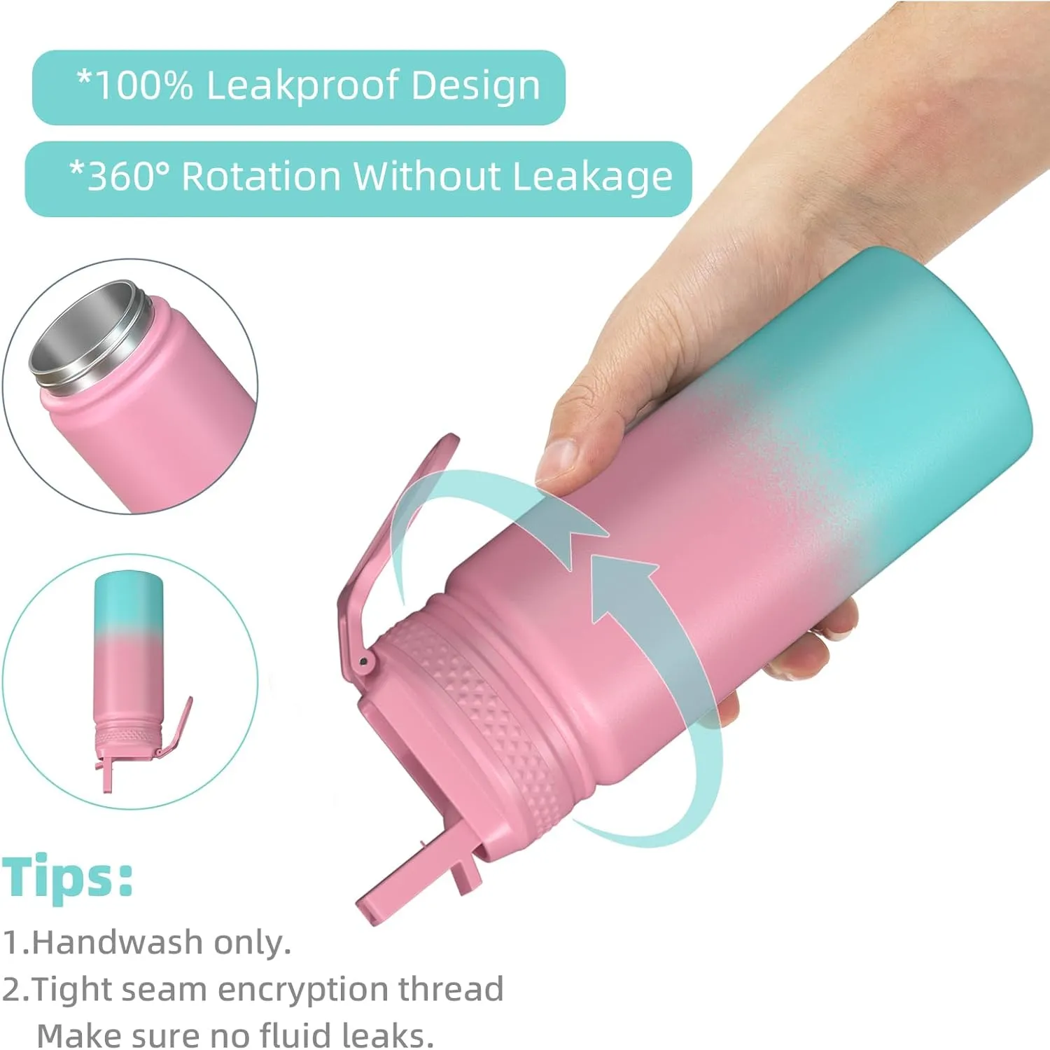 MURRICON 12oz Kids Water Bottle for School,Stainless Steel Water Bottles Kids with Straw,Vacuum Insulated Water Bottle for Kids,Gifts for Boys and Girls,PinkGreen