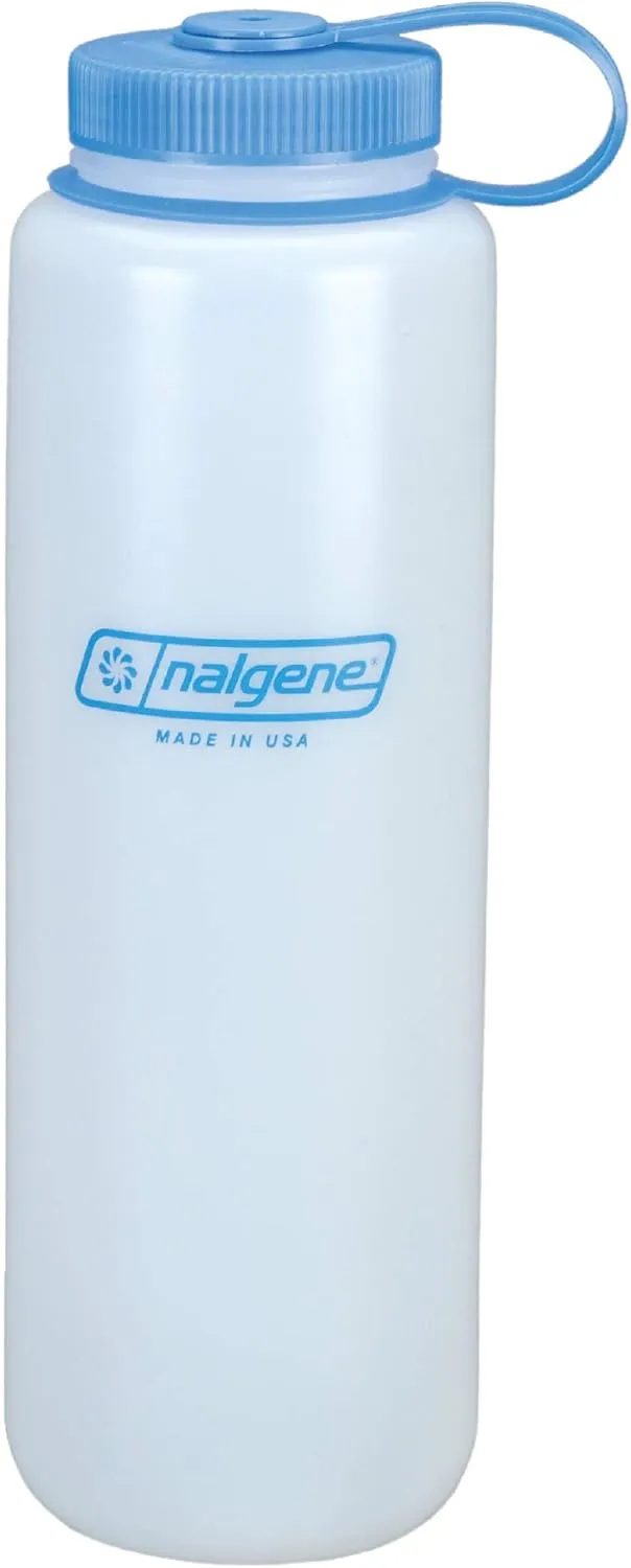 Nalgene HDPE Wide Mouth Water Bottle, Clear, 48 oz