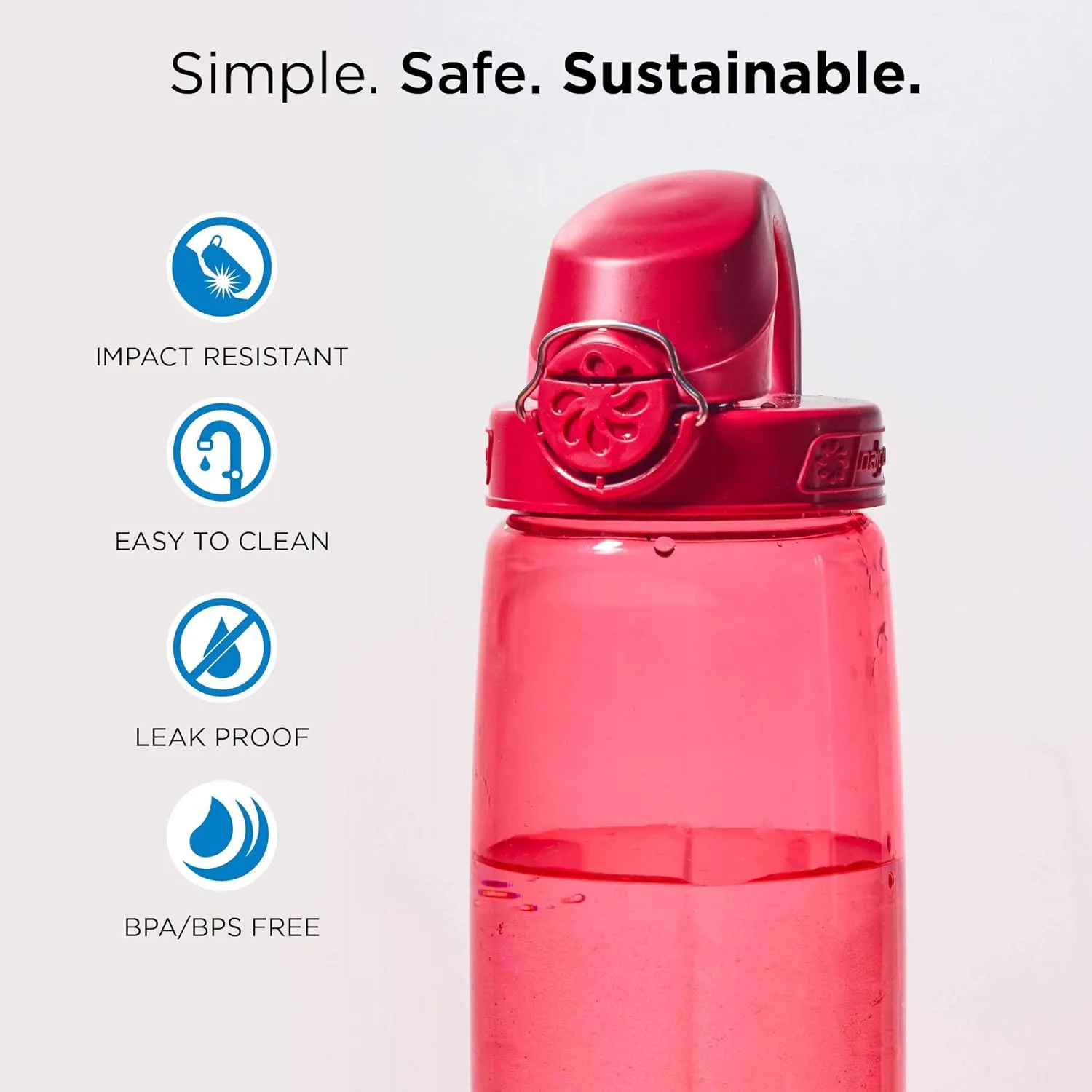 Nalgene Sustain Tritan BPA-Free On The Fly Water Bottle Made with Material Derived from 50% Plastic Waste
