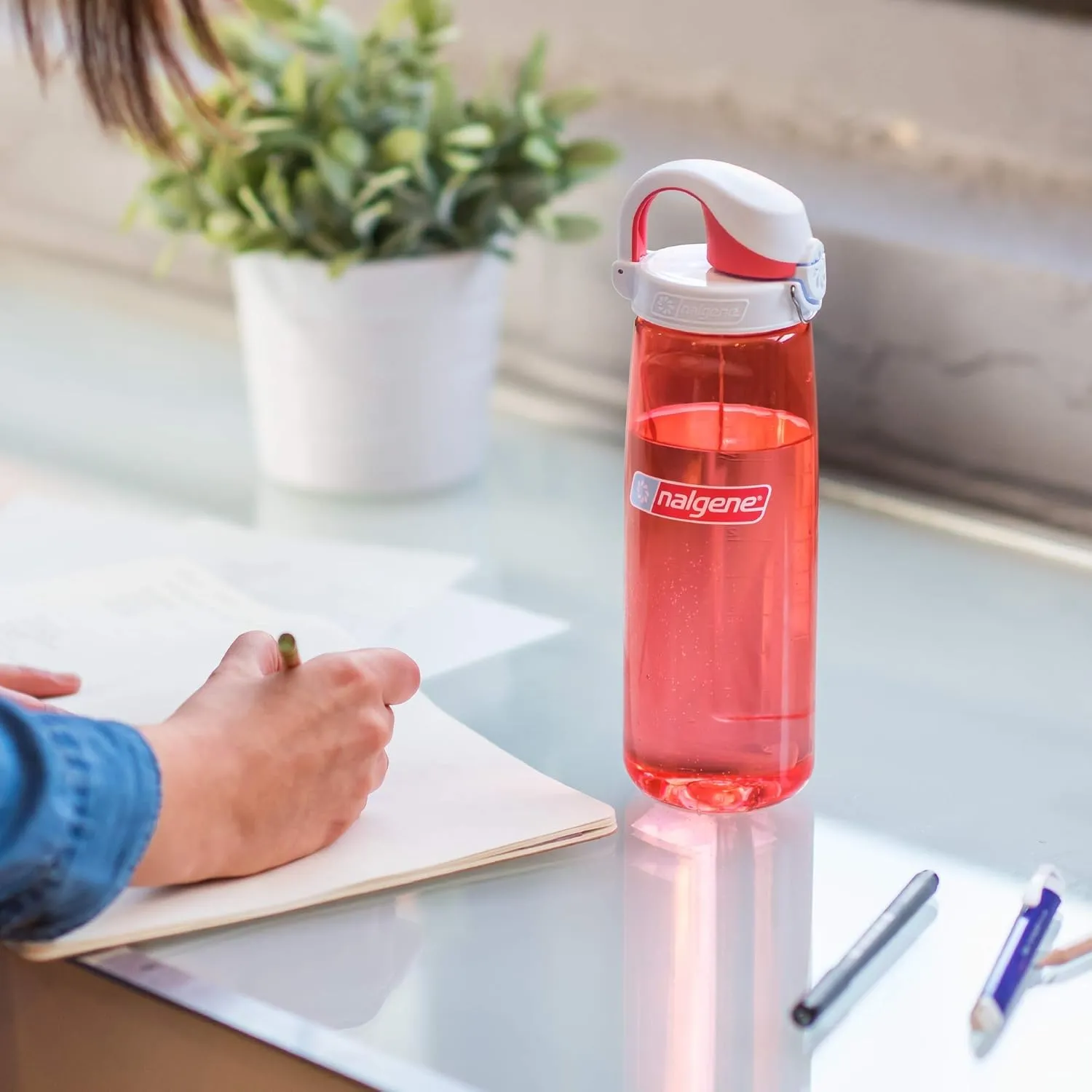 Nalgene Sustain Tritan BPA-Free On The Fly Water Bottle Made with Material Derived from 50% Plastic Waste