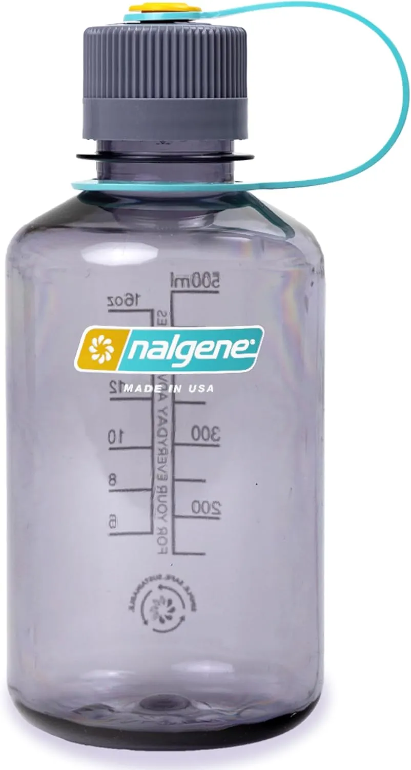Nalgene Sustain Tritan BPA-Free Water Bottle Made with Material Derived from 50% Plastic Waste (using ISCC certified mass balance), 16 OZ, Narrow Mouth, Aubergine