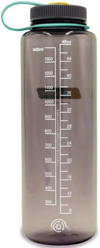 Nalgene Sustain Tritan BPA-Free Water Bottle Made with Material Derived from 50% Plastic Waste (using ISCC certified mass balance), 48 OZ, Wide Mouth, Aubergine