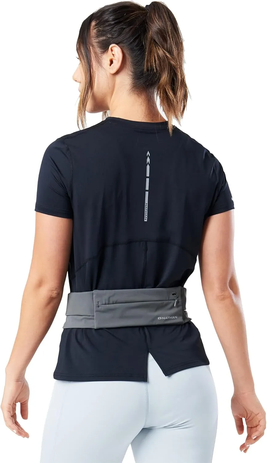 Nathan Running Belt Adjustable Fit Zipster, Zippered, Weather-Resistant Pocket & Two Quick-Stash Pockets for Running Gear, Running Fanny Pack, Walking, Hiking, Gym