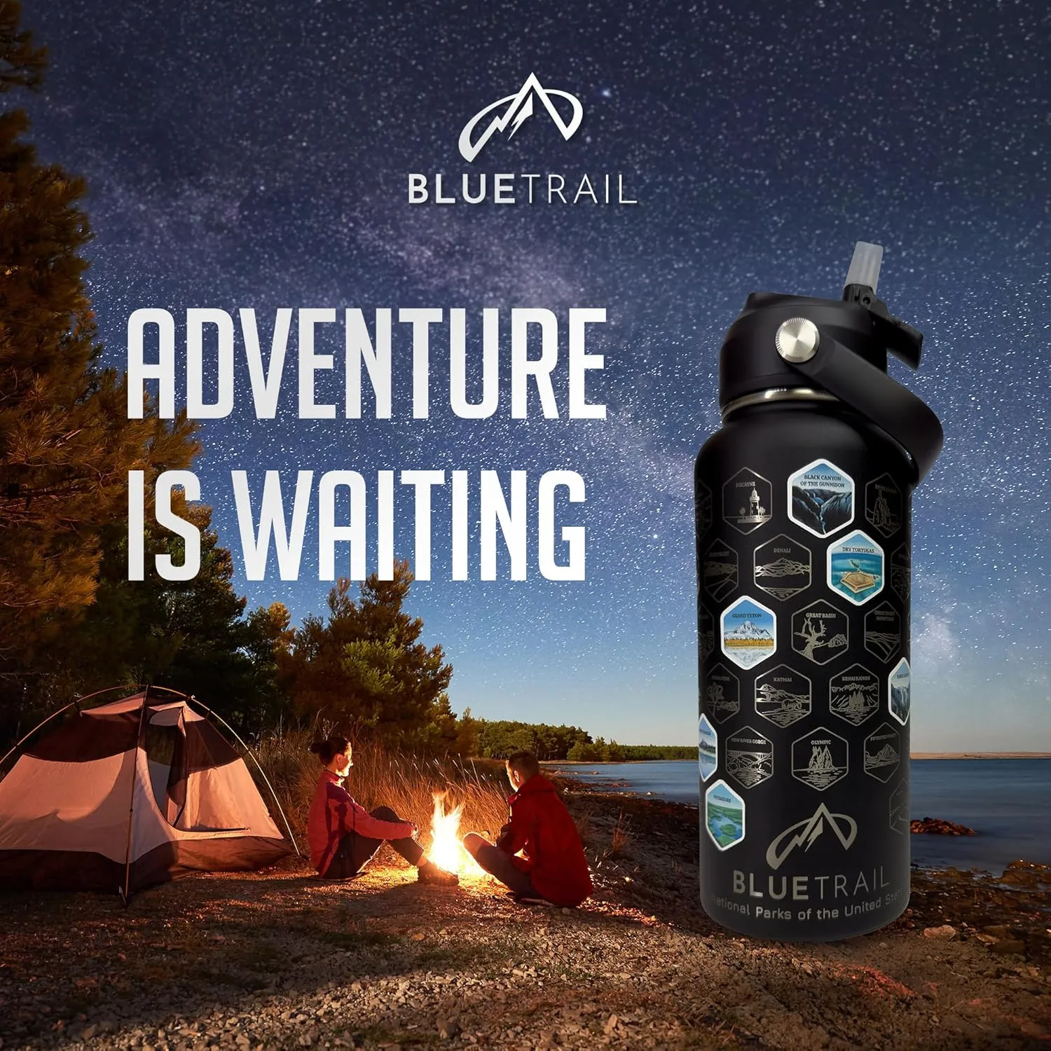 National Parks Water Bottle with Stickers