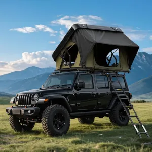 Naturnest Rooftop Tent Hard Shell, Easy Set Up Pop Up Large Tent for 2 Person Camping, Waterproof Windproof UV-Resistant Blackout Privacy 4 Season Tent for Truck, Jeep, SUV, Van, Trailer - Orion Pro
