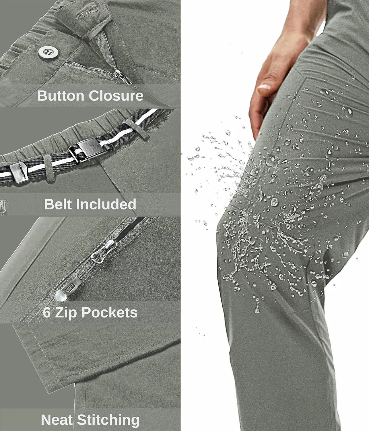 NATUVENIX Hiking Pants Men Lightweight Mens Travel Pants Stretchy Work Pants for Men Quick Dry Fishing Pants Outdoor
