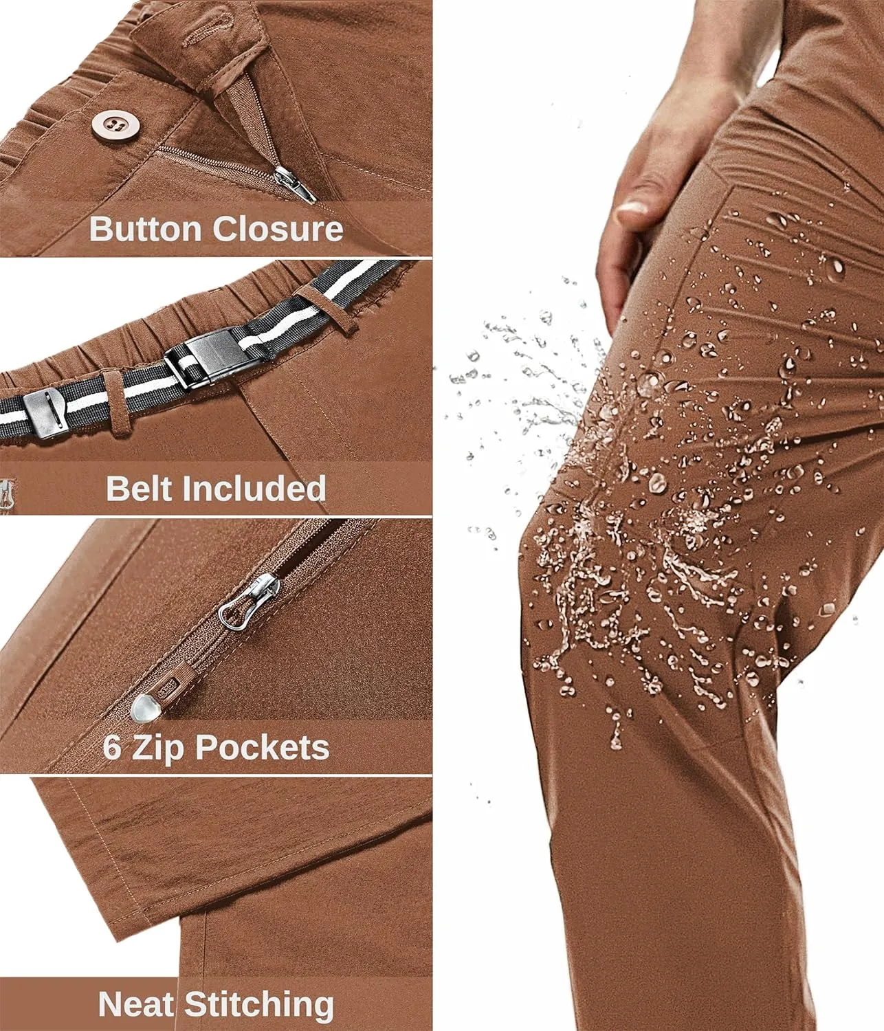 NATUVENIX Hiking Pants Men Lightweight Mens Travel Pants Stretchy Work Pants for Men Quick Dry Fishing Pants Outdoor