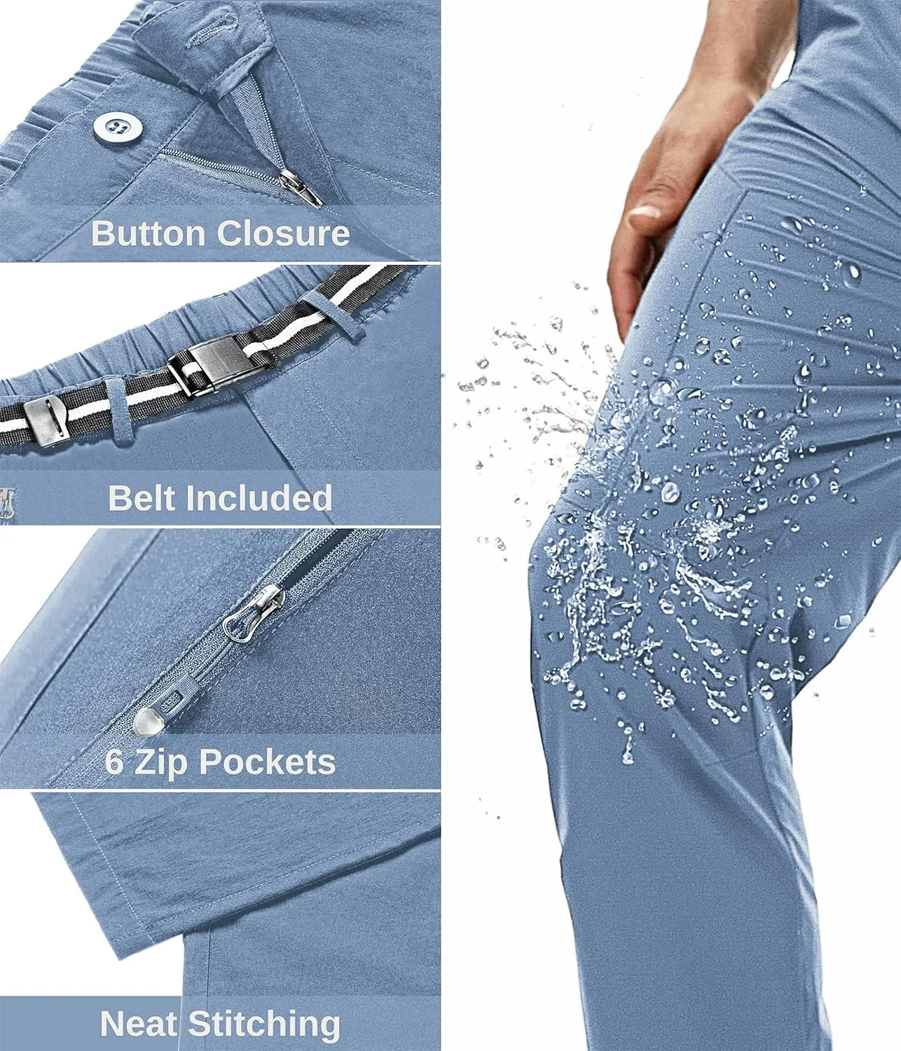 NATUVENIX Hiking Pants Men Lightweight Mens Travel Pants Stretchy Work Pants for Men Quick Dry Fishing Pants Outdoor