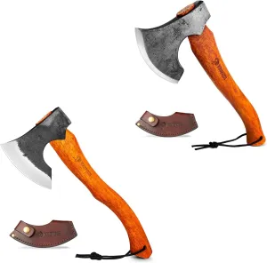 NEDFOSS Mammoth Camping Hatchet Axe, Camping Axe with 1065 High Carbon Steel & Wooden Handle, Multi-Purpose Hatchet Axe for Camping, Bushcraft and Survival, Gift for Men