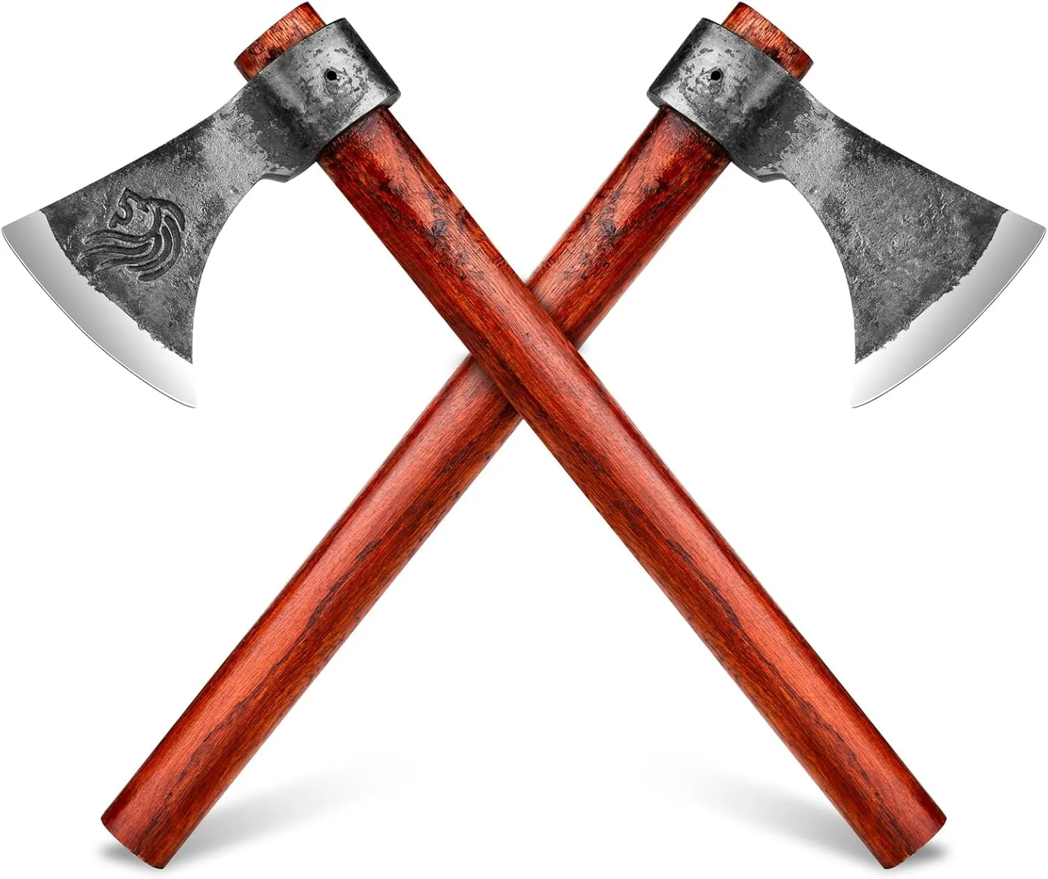 NEDFOSS Vikings Throwing Axes, 2 Pack of 16 Inches Throwing Axe Set with 1065 High Carbon Steel & Wooden Handle. Perfect for Axe Throwing Game, Recreation, Competition & Great Gift for Men（2pcs）