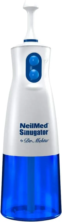 NeilMed Sinugator Cordless Pulsating Nasal Wash Kit with One Irrigator, 30 Premixed Packets and 3 AA Batteries(Pack of 1)