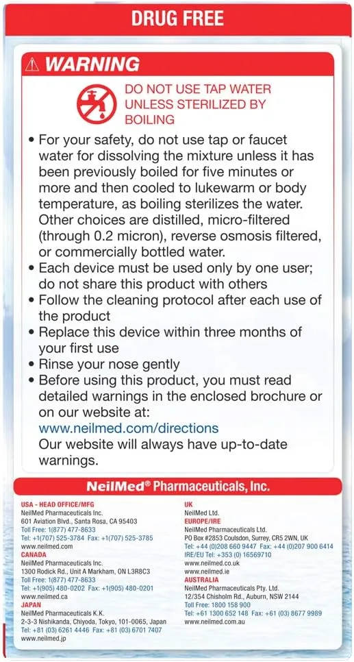 NeilMed Sinugator Cordless Pulsating Nasal Wash Kit with One Irrigator, 30 Premixed Packets and 3 AA Batteries(Pack of 1)