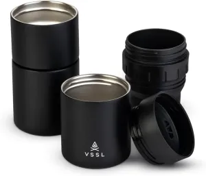 Nest Pour Over Coffee Kit, Transportable and Compact Pour Over Kit with Two 10 oz Double Walled Mugs