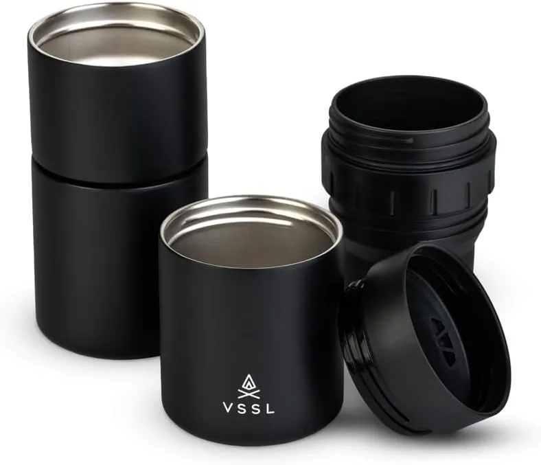 Nest Pour Over Coffee Kit, Transportable and Compact Pour Over Kit with Two 10 oz Double Walled Mugs