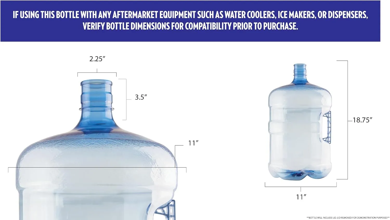 New Wave Enviro BPA Free PET Bottle, 5-Gallon Capacity, Crown Top (cap not included), Designed for Durability with Integrated Handle