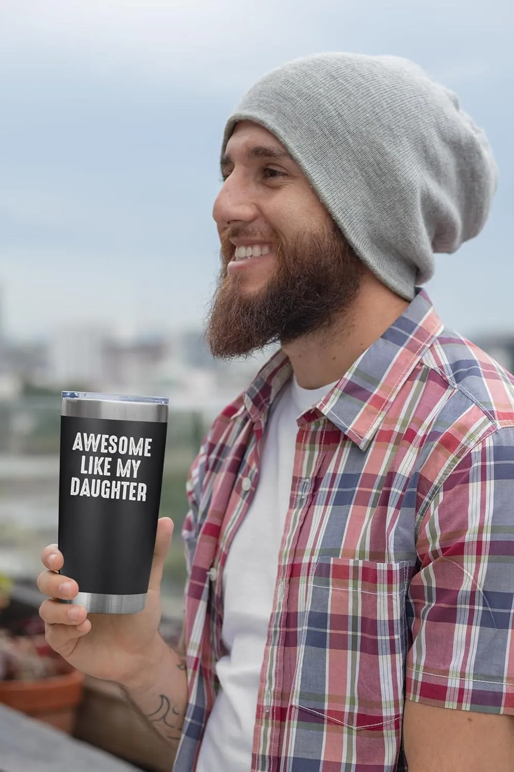 NewEleven Fathers Day Gift For Dad - Cool Dad Gifts From Daughter - Unique Birthday Present Ideas For Father, Husband, Bonus Papa, Step Father, New Papa From Daughter - 20 Oz Tumbler