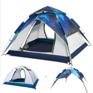 NIEH 3-in-1 Family Automatic 4-6 Person Pop Up Tent, Festival Pop-Up Tent Beach Shelter Portable Tents Anti UV for Travelling Beach BBQ Park Fishing Instant Sun Shade Shelter Canopy