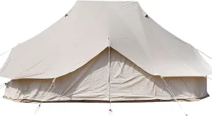 NIEH 320G Cotton Cloth Bell Tent, Outdoor Yurt Bell Tent, Family Glamping Tents, 4 Season Outdoor Camping Tent, Three Doors and Six Windows, UPF50 UV Resistant