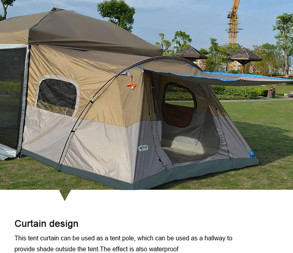 NIEH Camping Tent 8-10 Persons Lightweight Family Camping Tent Waterproof UV Resistant Outdoor Folding Tent, Easy to Install
