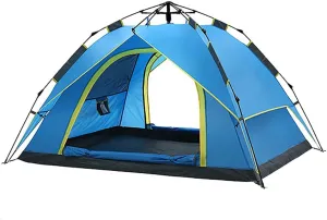 NIEH Dome Tent, Automatic Instant Pop Up Tents for 3-4 Person Double Layer Tent, Waterproof Camping Tents with Porch for Hiking Travel