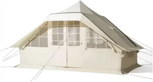 NIEH Inflatable Camping Tent with Pump, 5-8 Person Glamping Tents, Easy Setup 4 Season Windproof Outdoor House for Fishing, Camping & Hiking, White