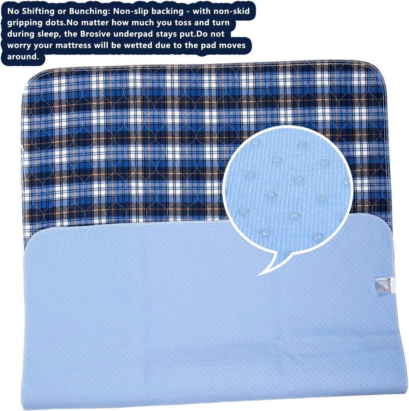 Non-Slip Bed Pads for Incontinence Washable (36" x 34"|2 Pack),Waterproof Bed Pads,Adult Washable Incontinence Bed Pads for Adults,Dog,Kids