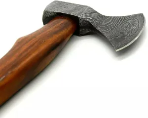 NOORAKI 14" Camping Axe Hatchet Tomahawk | Handmade Damascus Carbon Steel Hunting Viking Axe, Chopping Axe, Throwing Axe, Gardening & Bushcraft Axe for Outdoor Wood | Viking Gifts for Men with Sheath
