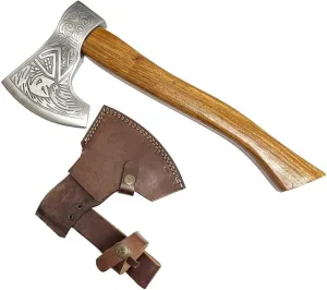 Norse Viking Carbon Steel Battle Axe - Handforged Hatchet for Outdoor I Camping I (16.5 inches)