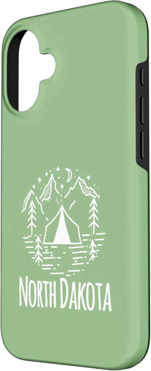 North Dakota Rustic Camping Tent Wilderness Mountains Woods Case for iPhone 16